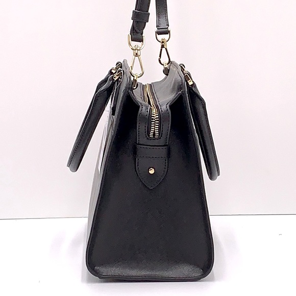 KATE SPADE Madison Saffiano Leather Medium Satchel BLACK COLOR - Picture 8 of 16